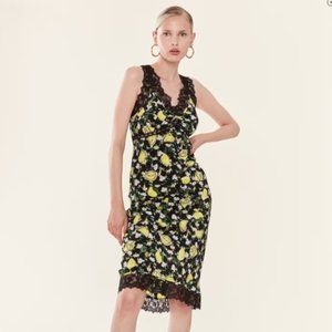 Diane von Furstenberg Issey Lace Trim Silk Slip Dress